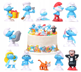 12 kusov DARČEKOVÝ SET šmolkov cupcake figúrok